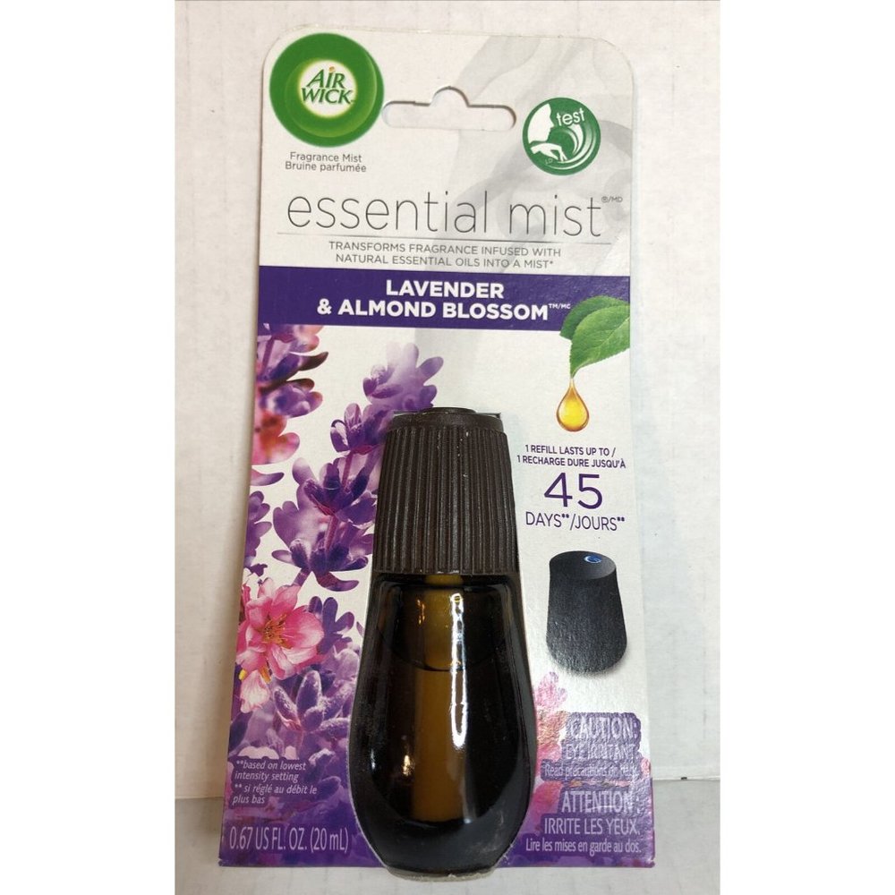 Air Wick Essential Oils Diffuser Mist Refill, Lavender and Almond Blossom, 1ct,